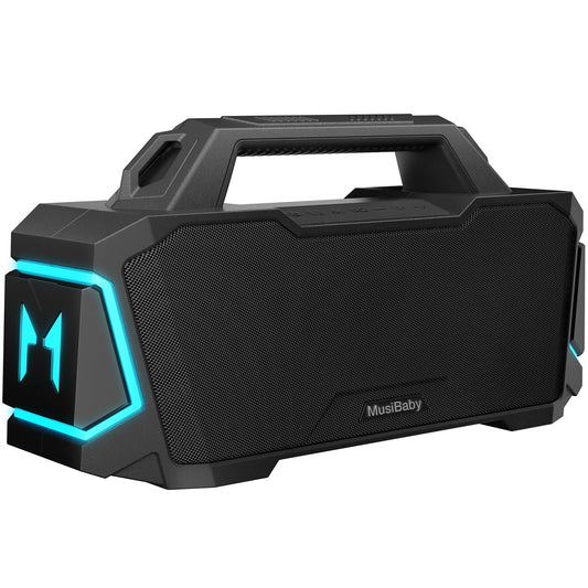 Bluetooth Speaker,Musibaby M1 Portable Bluetooth Speakers:Loud Stereo Sound with Subwoofer,Deep Bass,IPX6 Waterproof,Wireless Speaker with BT5.3,Dual Pairing,24H+ Playtime for Outdoor,Beach(Blk)