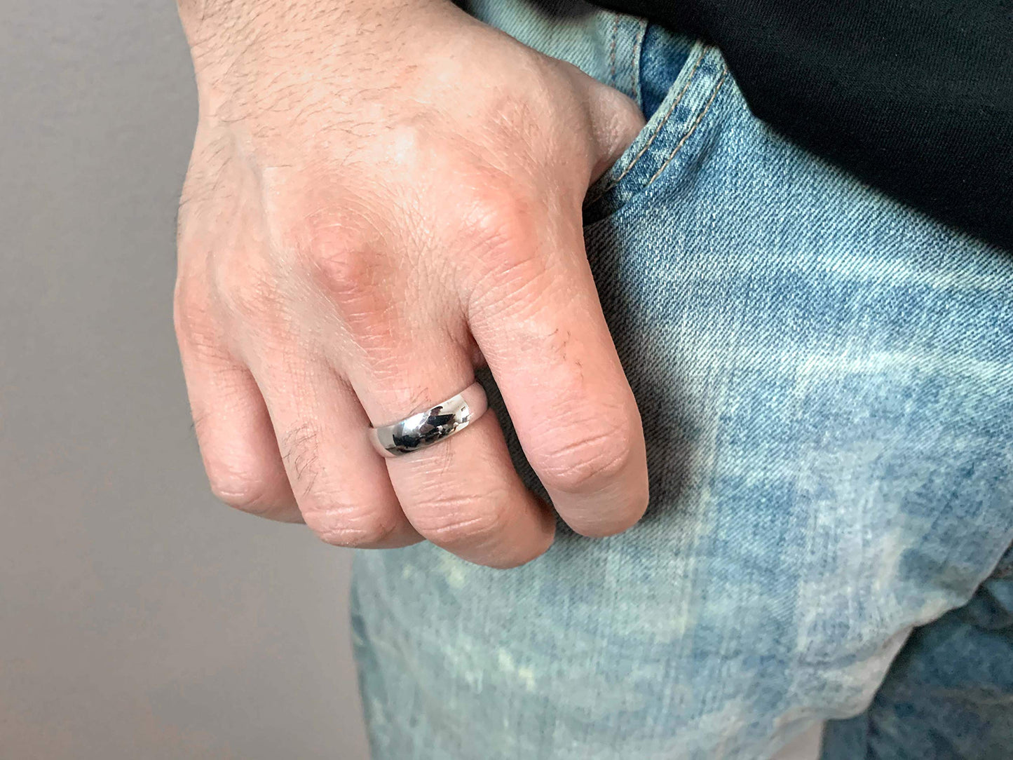 Tioneer Jewelry | Sterling Silver Plain Dome Wedding Band | Wedding Band for Women & Men | Sterling Silver Jewelry, Silver, 6mm, Size 13