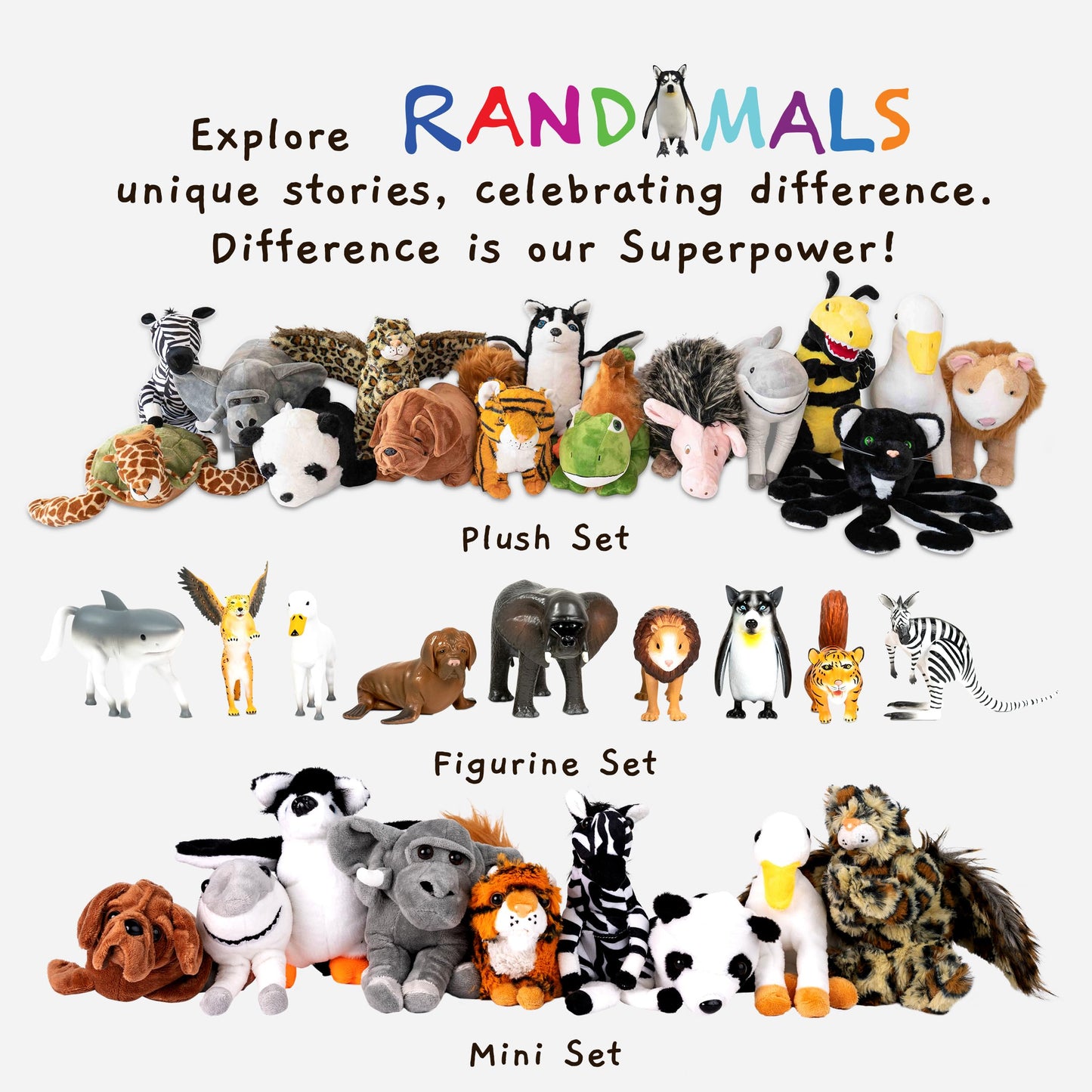 Randimals Plush Toy Stuffed Animal Mix - Horse & Duck Hybrid Stuffed Animals for Girls & Boys - Huggable & Soft Animal Characters Cute Plushies - Unique Toys for Discovery & Adventure