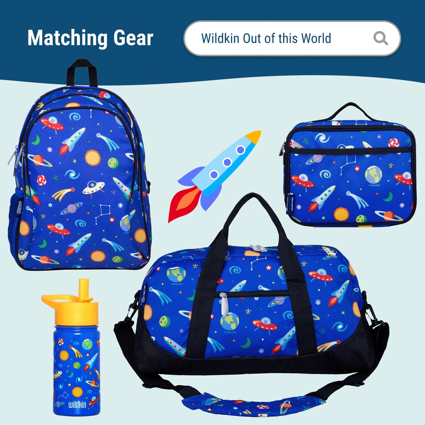 Wildkin Kids Original Nap Mat – Cozy Kids Sleep Mat with Pillow, Ideal for School & Travel - Out of This World