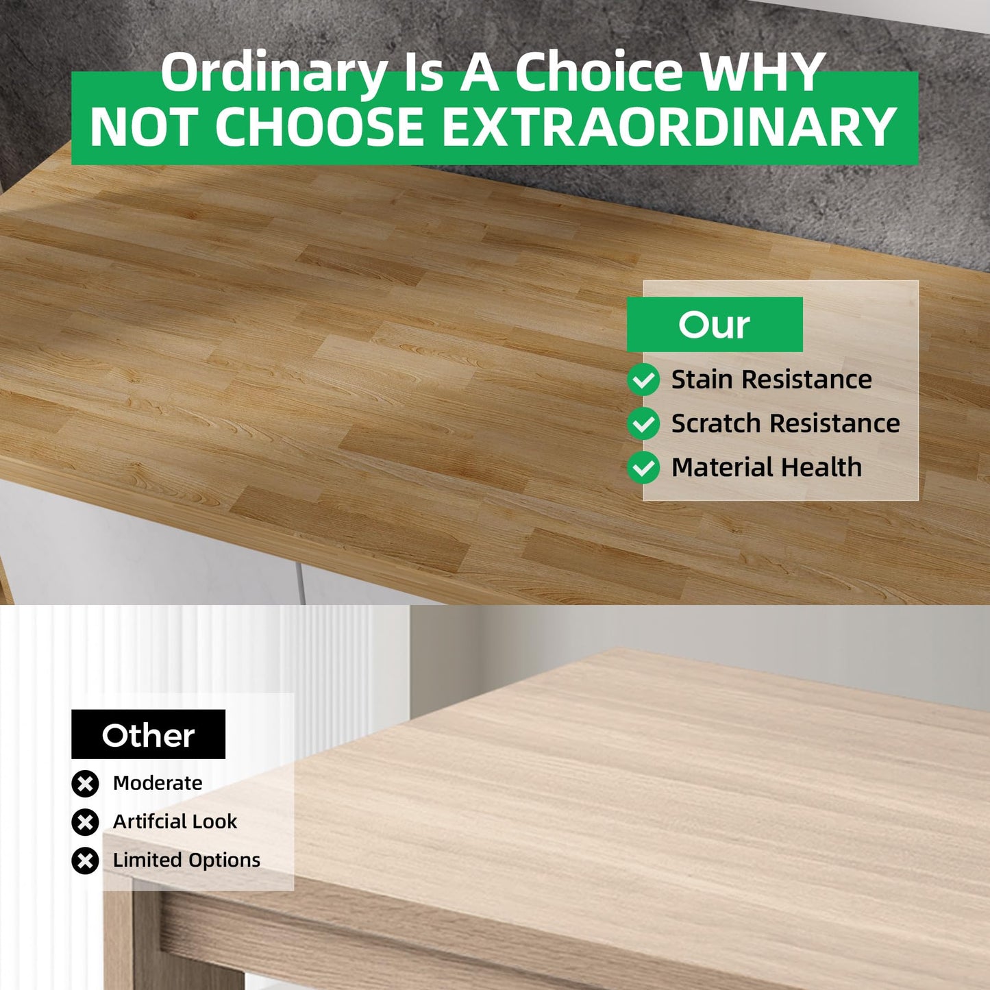 Butcher Block Countertop Wood Tabletop - Premium 6ft Solid Hardwood Plank for DIY Kitchen Island, Countertop, Coffee Bar and Desk with Natural Unfinished Birch Finish, 72"x25"x1.5"