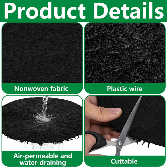 Mizelu 10 Pack Pot Mesh Drainage Discs, 9 Inch Thickened Drainage Hole Insert Pads, Reusable Plant Pot Bottom Mesh Mats for Indoor Outdoor Gardening to Prevent Soil Loss and Keep Root Healthy
