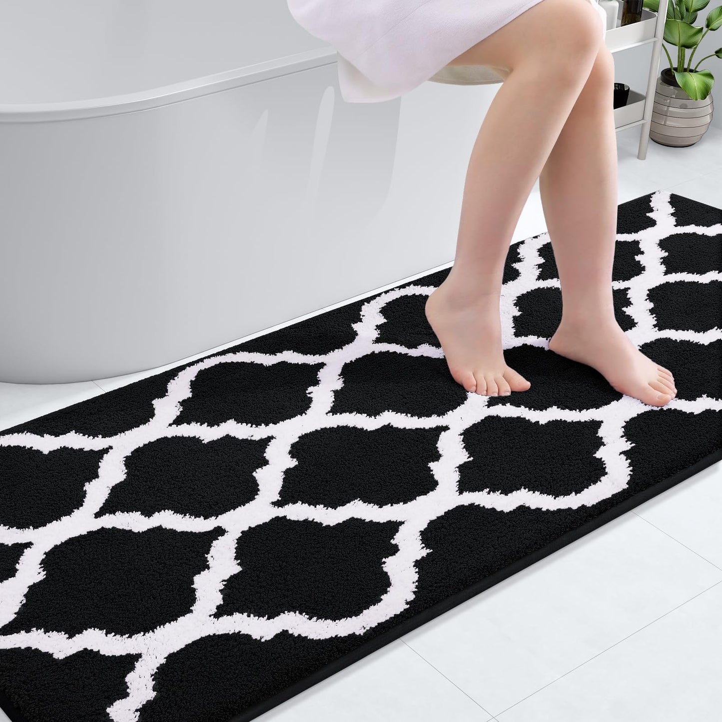 OLANLY U-Shaped Bathroom Rug 24x20 – Soft Absorbent Microfiber, Non-Slip Plush Shaggy Mat, Machine Washable Contour Bath Rug for Toilet Base, Grey
