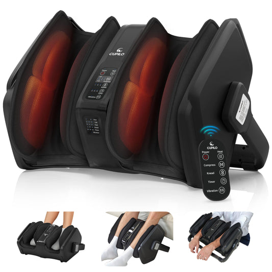 Shiatsu Foot Massager with Heat, FSA Eligible HSA Electric Foot Calf Massager with Remote, Multi-Level Compression Deep Kneading Feet Massage Machine for Neuropathy Plantar Fasciitis Circulation