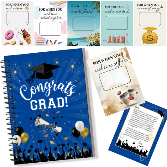 Zhanmai College Gift Card Book 7 x 5 Inch Graduation Gift Card Book 2026 College Survival Booklet Organizer Leaving Home High University School Birthday Care Package Cash Holder(Congrats Grad)