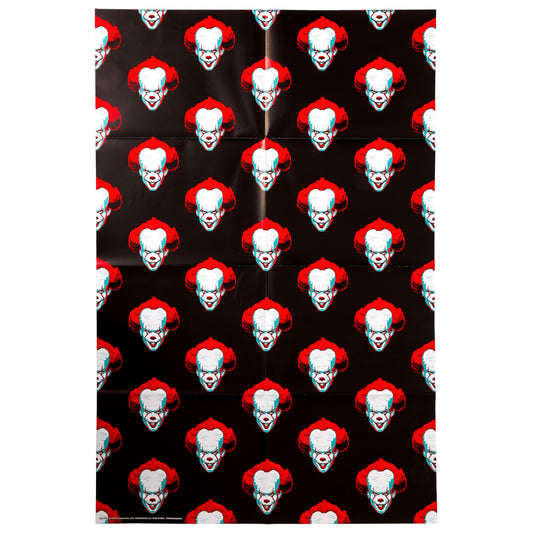 Silver Buffalo IT Pennywise Horror Wrapping Paper - 12 Sheets - 20" x 30" - Festive Holiday and All Year Round Gift Wrap