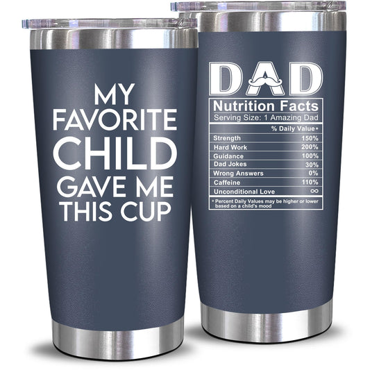 NewEleven Fathers Day Gift For Dad - Dad Birthday Gifts From Daughter, Son, Kids - Birthday Present Ideas For Father, New Papa, Bonus Father From Daughter, Son - 20 Oz Tumbler