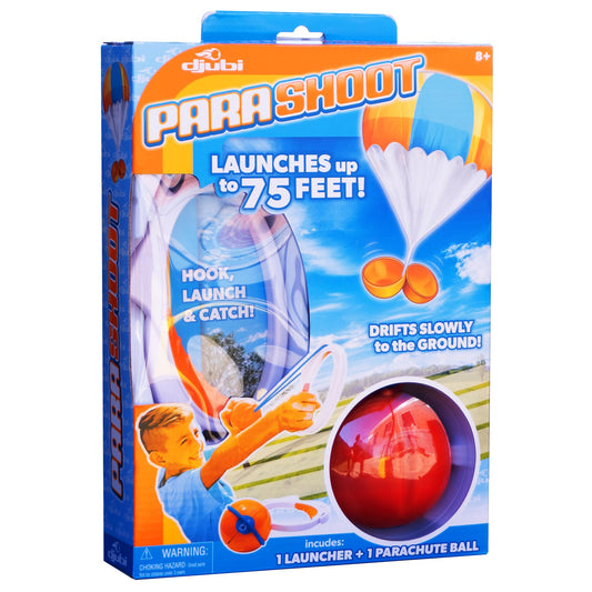Djubi Parashoot, Best Gifts for Kids and 8 & Up - Slingshot Flying Parachute Outdoor Beach, Lawn, & Tailgating Family Game - Toys Gifts for 8 9 10 11 12 13 Year Old