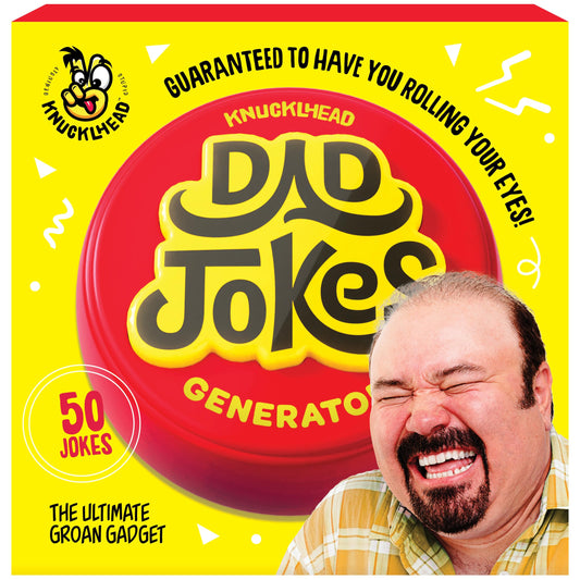 Knucklhead Dad Jokes Button - Father's Gift - Features 50+ Funny Dads Joke - Gift for Fathers Birthday Present from Wife, Son, Daughter, Kids - Silly Gag for Men - Funny Gifts for Adults, Dad Presents