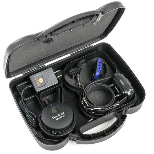 Educator ET-800 “The Boss” Dog Training E-Collar with Remote–1 Mile Range, 100 Levels Stimulation,Waterproof & Rechargeable–For Med & Lg Dogs 15 lbs+–Night Tracking Light, Expandable to 2 Dogs,Black