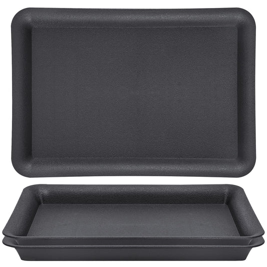 GREANER 17 Inch Plastic Plant Saucer, Black Trays for Plants, Flower Pot No Holes Plant Drip Trays, Heavy Duty Plastic Plant Saucers for Indoors Outdoors