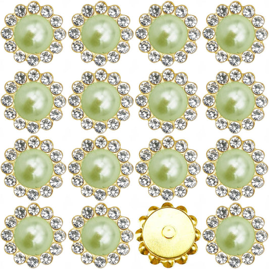 100 diamantes de imitación para coser en forma de garra de flor de 0.47 pulgadas, base plana dorada, diamantes de imitación de cristales brillantes para ropa de boda, vestido, zapatos, manualidades y