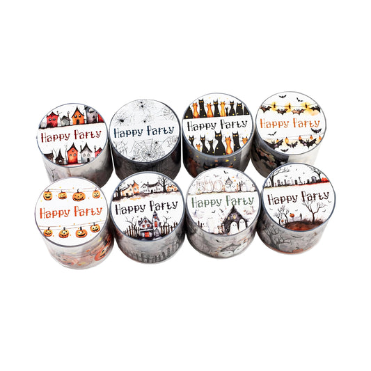 ABARWER Gothic-Themed Decorative Tape Set，8 Rolls PET Washi Tapes for Scrapbooking Supplies, Bullet Journal Supplies, Junk Journal, DIY Crafts,Art Crafts,Scrapbook Album and Wall Art