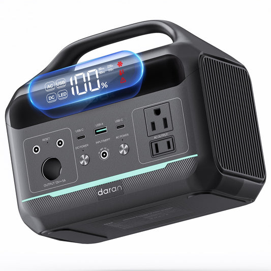 DARAN Portable Power Station 300W (600W Peak), 192Wh LiFePO4 Battery Solar Generator with 60W PD Fast Charge, 5.84lbs Lightweight Backup Battery for Outdoor Camping, CPAP, RV (Solar Panel Optional)