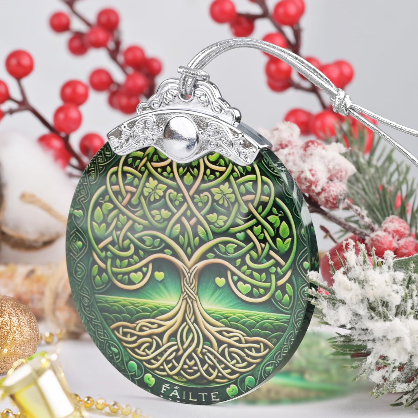 Tree of Life Stained Glass Hanging Ornament - Christmas Tree Decoration, Holiday Ornament, Gift Idea