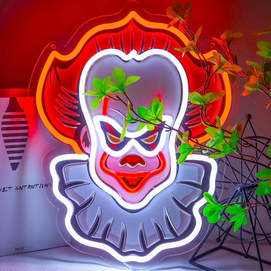 OIZEGO Clown Neon Signs for Wall Decor Neon Lights for Bedroom Led Business Signs Suitable for Man Cave Bar Pub Restaurant Art