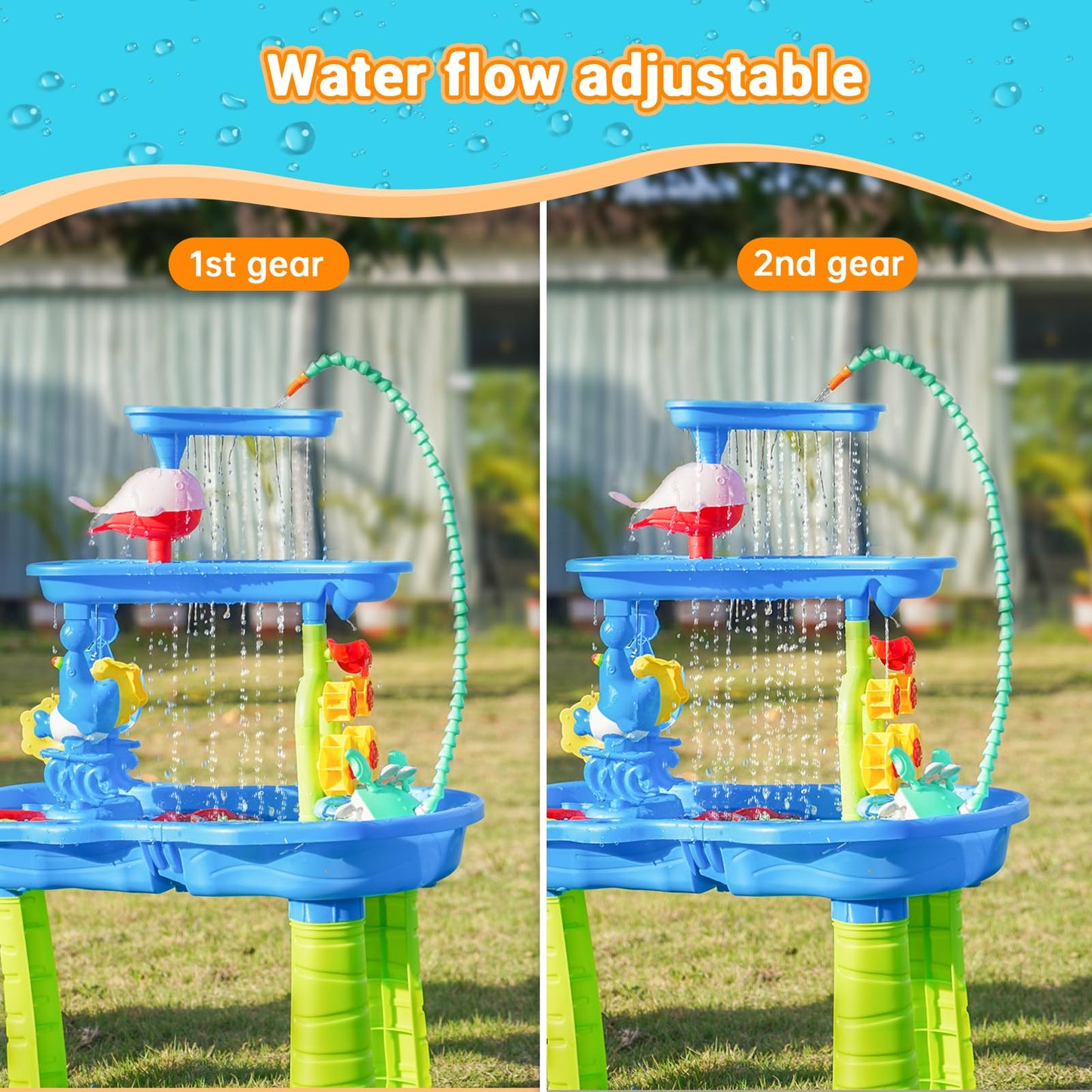 Water Table Pump, 5400mAh Rechargeable Crab Water Pump for Water Table with 3 Modes Sprinkler, 8 Hours Non-Stop Fun Summer Outdoor Water Toys Outside Water Play Table Accessories for Kids Toddlers