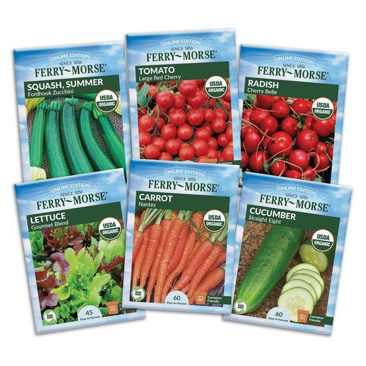 Ferry Morse Vegetable Seed Variety Pack - Heirloom Seeds Non GMO Organic - 6 Pack