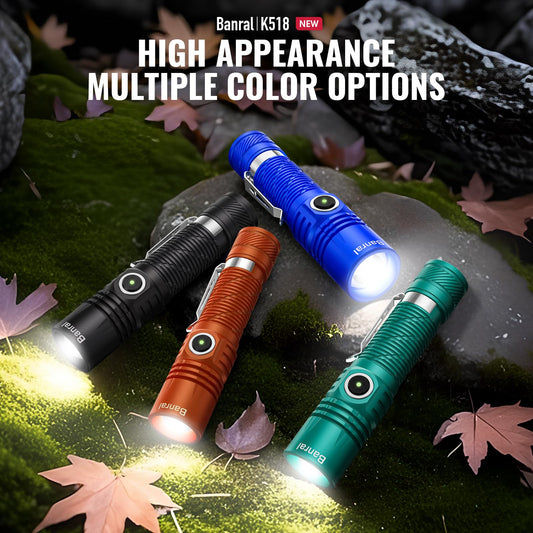 Banral Rechargeable Tactical Flashlights, High Lumens Small Mini USB-C LED Flashlight, Compact EDC Flash Light, 4 Modes&Memory Function, Waterproof Pocket Lights for Home,Camping,Emergency (1, Blue)