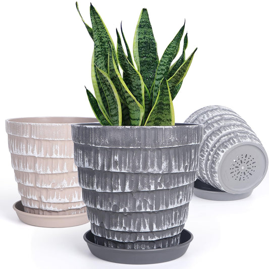 Horse Plant Pots, Flower Pots Outdoor Planter Planting for All Home Gardens Succulents (Two Color Imitation Cement)