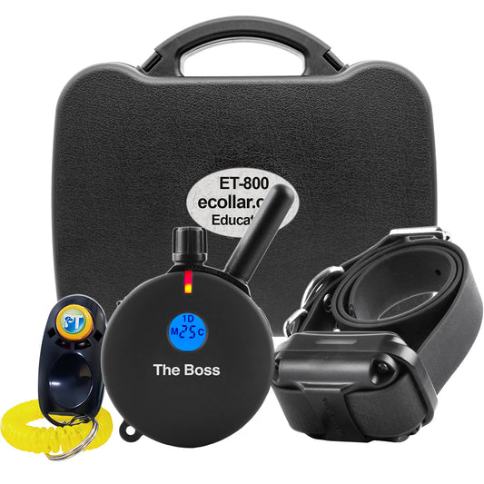 Educator ET-800 The Boss E Collar for Dog Training with Remote - 1 Mile Range, Waterproof, 100 Blunt Stimulation Levels, Tone or Vibration Mode, Night Light Tracking for Small, Medium & Large Dogs