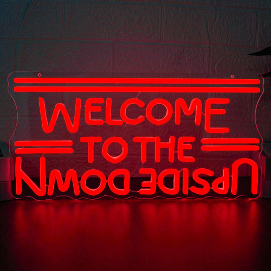 Welcome To The Upside Down Neon Sign Dimmable Neon Lights for Wall Décor USB Powered LED sign for Bedroom Game Room Man Cave Great Gift for Birthday christmas etc;(16.4 * 8.3 inches)