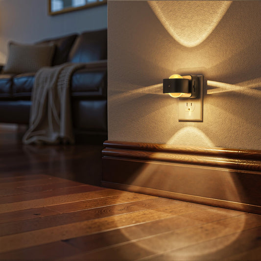 Briignite Night Light Projector, LED Night Lights Plug into Wall, 180° Rotating Night Light for Kids, Dusk to Dawn Sensor, 0-150LM Dimmable, Warm White Ambient Lighting for Bathroom, Gifts, 2 Pack