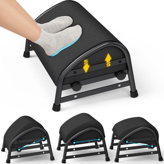 YEASHEIN Adjustable Foot Rest for Under Desk at Work, Ergonomic Foot Stools with 7 Positions, Elevated Cushion Under Desk Footrest with Metal Frame, Leg Rest Used for Home, Car, PC Gaming Accessories