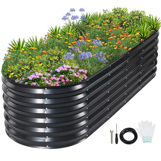 1MORE Raised Garden Bed- Planter Garden Boxes Outdoor, Raised Beds for Gardening.6X2X1.4FT(1pcs)-Grey