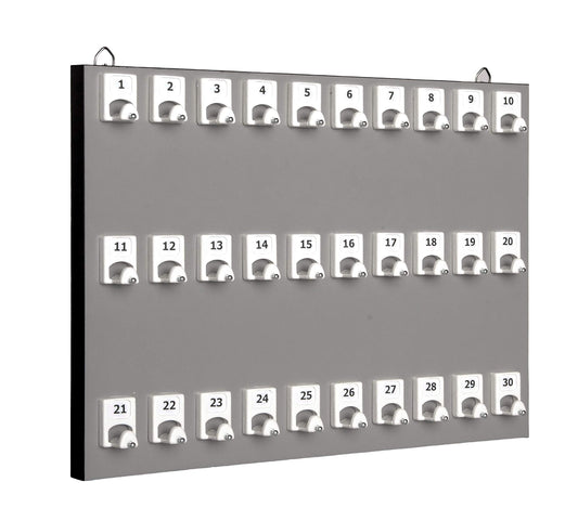 KEYSTAND # 30PGS with 30 Numbered Hooks for Real Estate Offices & Rentals (30 Sets of Tag & Ring Included)