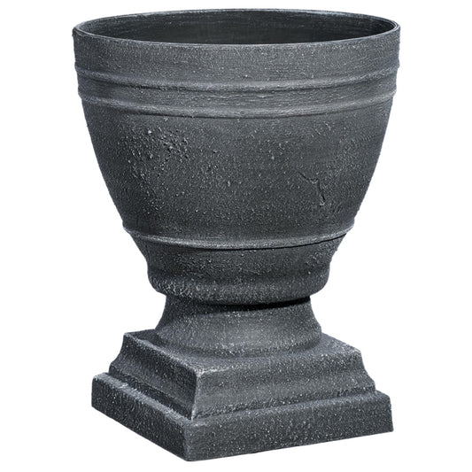 Classic Home and Garden Spartan Urn Planter - Timeless Plant Urn for Floral Displays - Durable Indoor & Outdoor Plastic Garden Planters (14”, Cast Iron)