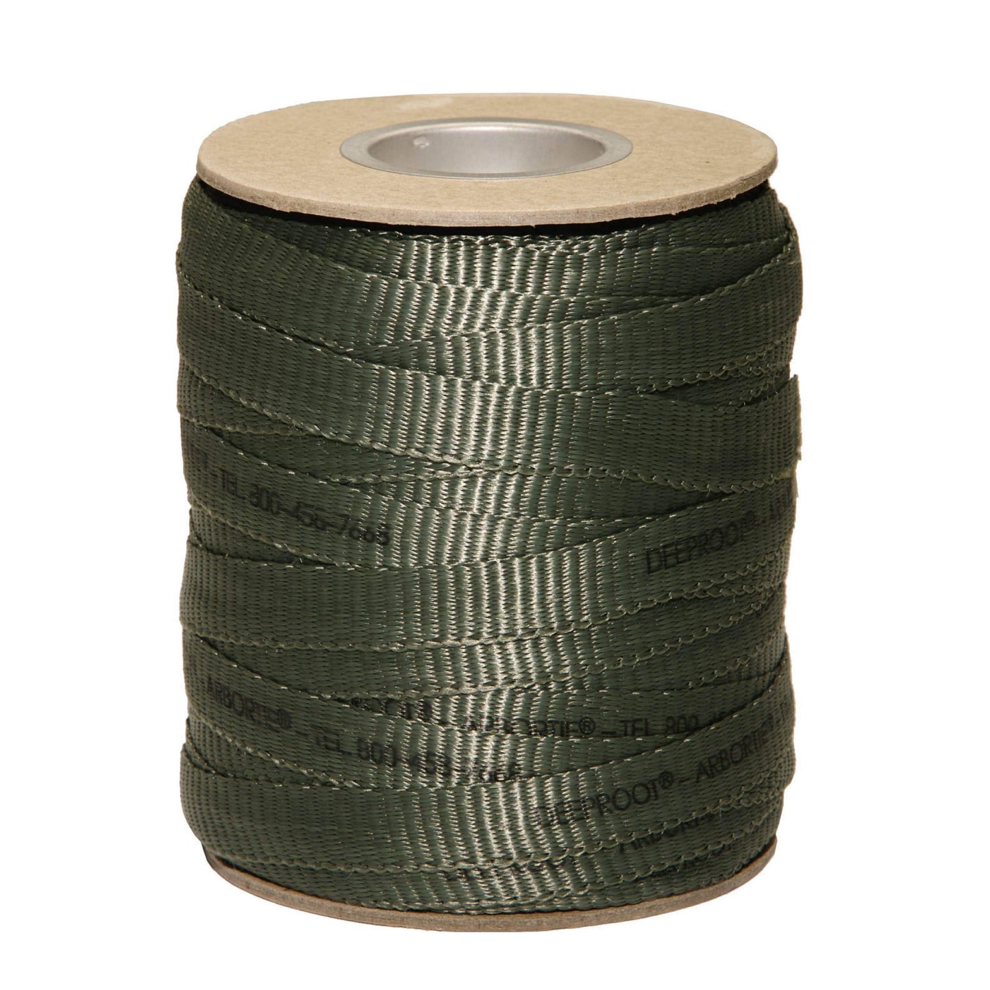 DeepRoot ArborTie Tree Straps for Staking and Guying, Flexible Tree Support Straps, Versatile Tree Rope, Tree Ties For Street Trees, Orchards, and Landscape Trees, 250’ Roll, Olive (AT 2G)