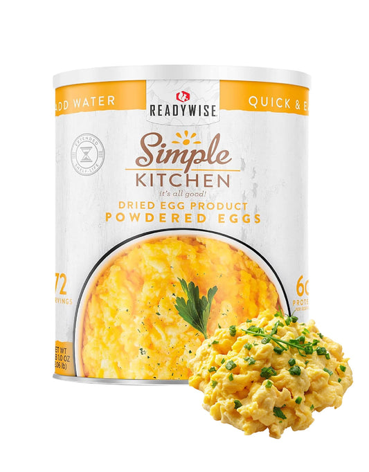 ReadyWise - Simple Kitchen, Powdered Eggs, 72 Servings, Emergency Supply, Dehydrated Food, Baking Supplies, Camping Meals, Survival Food, 10 Can Egg Powder