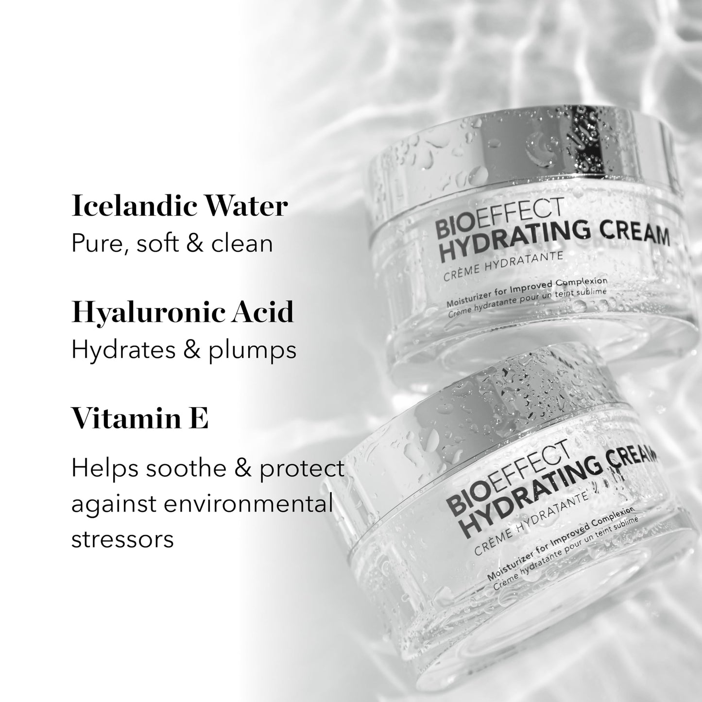 Bioeffect Hydrating Cream Moisturizer | Lightweight Oil-Free Water Cream with Pure Icelandic Water, Hyaluronic Acid & Vitamin E to Smooth & Plump Skin | Fragrance-Free, 50 mL / 1.7 oz