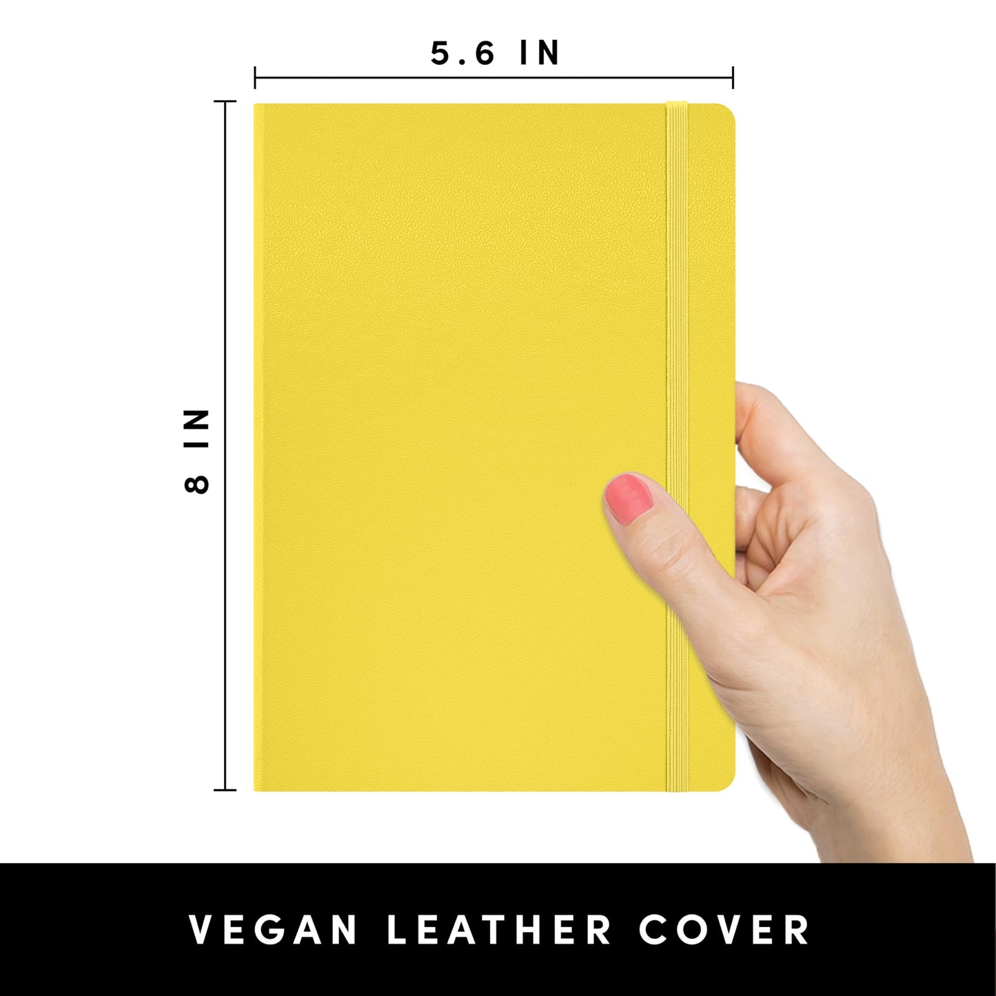 PAPERAGE Blank Journal Notebook, (Yellow), 160 Pages, Medium 5.6 in x 8 in - 100 GSM Thick Paper – Hardcover Journaling Notebook for Work, School, Note Taking or Sketching