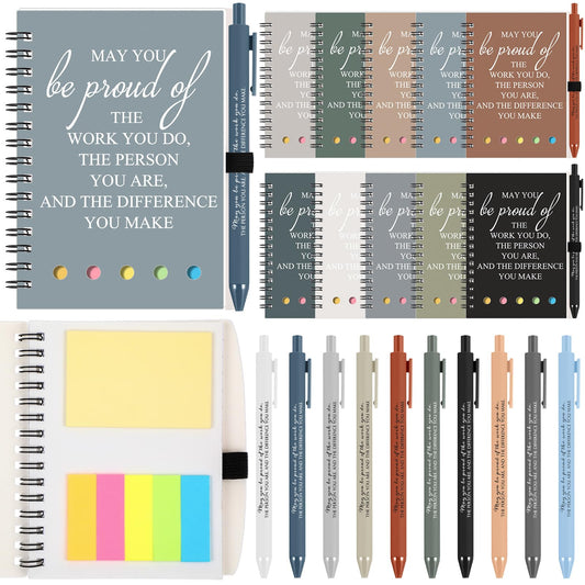 30 Sets Employee Appreciation Gifts Bulk, Administrative Professionals Day Gift with Notebooks, Sticky Notes and Pens, Thank You Gifts for Coworkers, Office Staff, Teachers, Nurses(Boho Color)