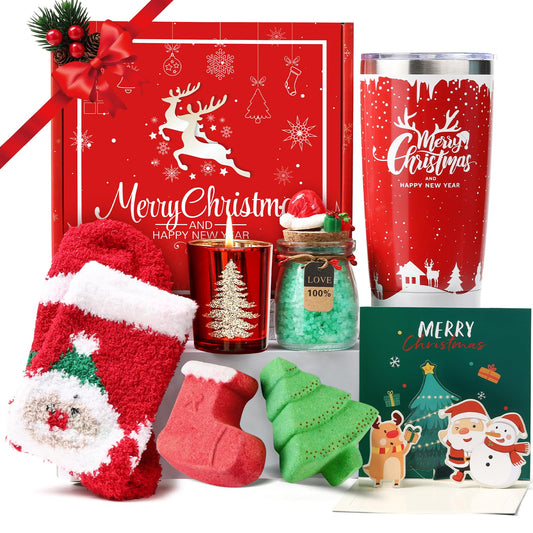 Christmas Gifts for Women-Mom Wife Christmas Gift Ideas-Xmas Gift Baskets-Holiday Relaxing Spa Thinking of You Thank You Set-New Year Gift Box-Unique Gifts for Her Grandma Friends Sister Coworker