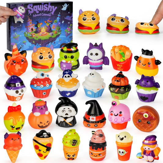 Halloween Advent Calendar 2026, Slow Rising Squishy Toys Vacation Countdown Calendar 24 Days for Kids, Girls, Boys, Adults, Trick or Treat, Stress Relief Gifts (Halloween)