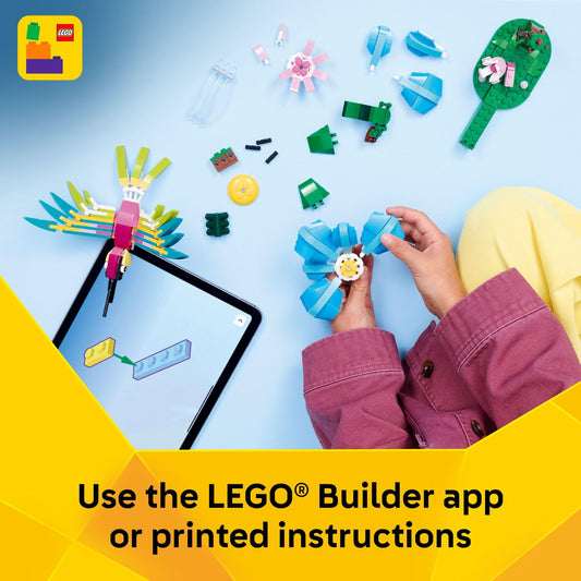 LEGO Creator 3 in1 Wild Animals: Colorful Hummingbird Building Toy for Girls, Boys, & Kids, Ages 8+ - Build a Bird, Butterfly, or Tropical Fish - Gift Idea for Birthdays - 31384