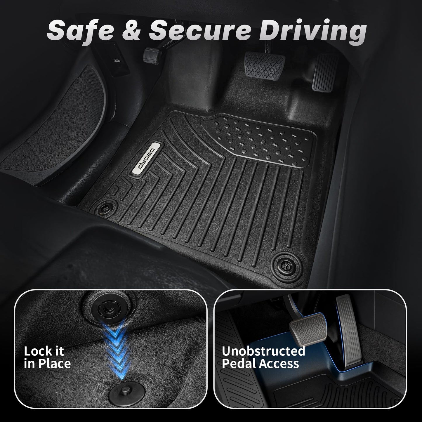 OEDRO Floor Mats Trunk Mat with Backrest Mat Fit for BMW X3 2025 2026, Custom Fit TPE All Weather Trunk Mat with Backrest for BMW X3 Accessories, Anti-Slip Back Seat Protector for X3, Full Mat Set