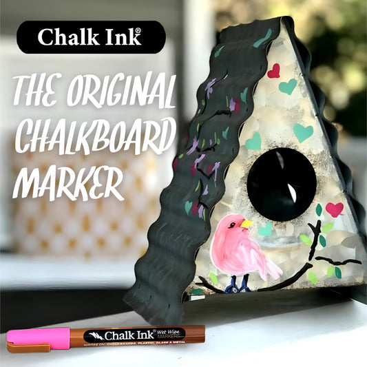 Chalk Ink White Chalk Markers - Professional Fine Tip Chalkboard Markers - Quick Dry Long Lasting Colors - Wet Wipe Liquid Chalk Pens (White, 1mm, 2 Pack)