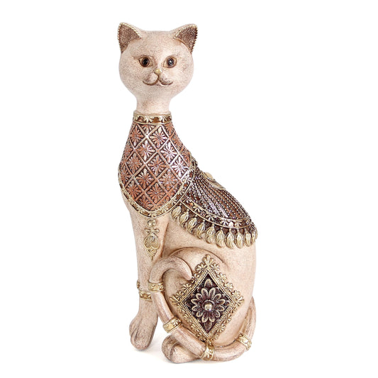 Leekung Cat Statue for Home Decor,Cat Figurine and Sculptures for Shelf Table Desk Bathroom Living Room Bedroom Decor,Vintage Home Décor Accents,Cats Art Themed Decorations,Cats Lover Gifts for Women