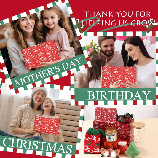 Christmas Gifts for Women, Unique Birthday Gifts for Mom from Daughter, Grandma, Sister, Wife, Coworker, Gifts Ideas Set with 16oz Glass Cup, Christmas Hair Clip