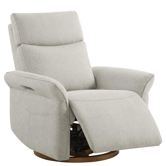 CHITA Power Recliner Chair, Electric Triple-Motor Swivel Glider Nursery Rocking Chair with Adjustable Power Headrest and Lumbar Support, GREENGARD Gold Certified, Solid Wood Base, Crockery Grey