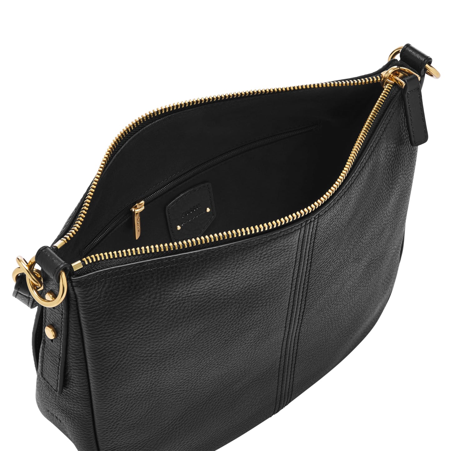 Fossil Women's Jolie Leather Crossbody Purse Handbag, Black (Model: ZB7716001)