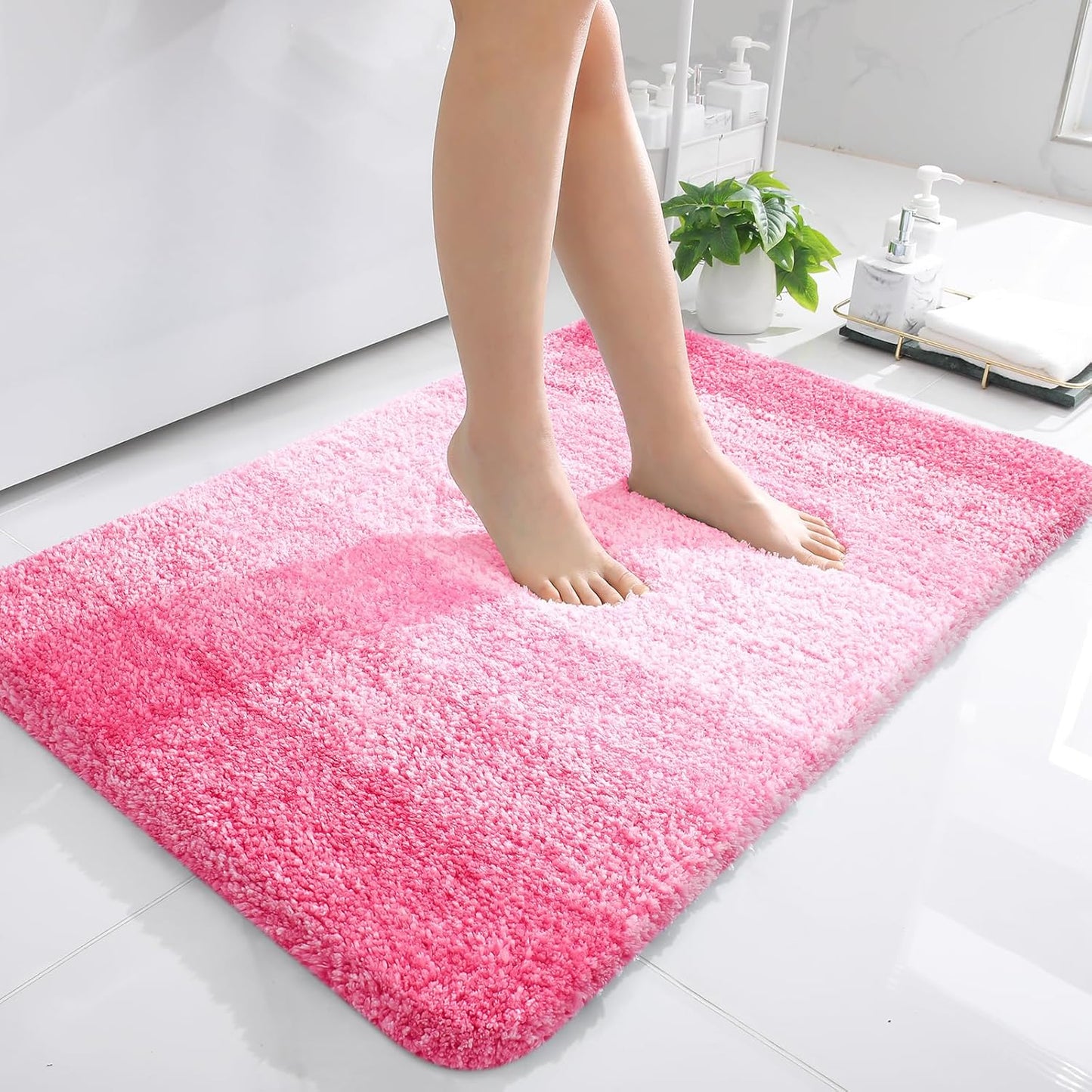 OLANLY Bathroom Rugs Mat 30x20, Extra Soft Absorbent Microfiber Bath Rugs, Rubber Backing, Quick Dry, Machine Washable Bath Mats for Bathroom Floor, Tub, Shower and Home Decor Accessories, Grey