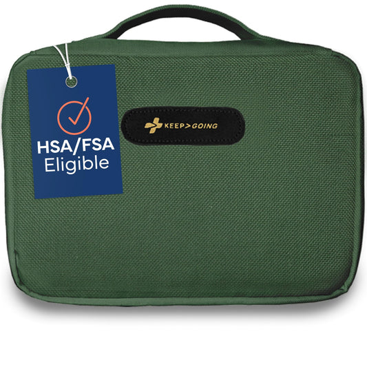 KeepGoing Large Home First Aid Kit for Kids – 270 Pc. for Car, Home, Dorm, & Boat with Latex-Free Bandages – 10 x 7 x 3.5 in. Travel First Aid Kit (Hunter Green)