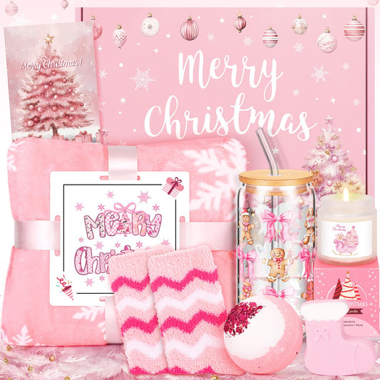 Christmas Gifts for Women Pink, Womens Christmas Gift Set 2025, Xmas Gifts Baskets, Snowman Presents for Women, Coworkers, Teacher, Sister, Mom, Wife, Friend, Secret Santa Gift
