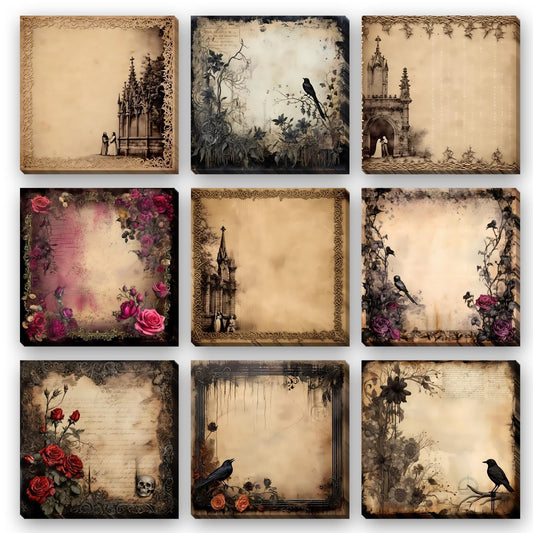 9 Pieces Gothic Style Sticky Notes Self-Adhesive Gothic Style Design Note Pads Gothic Style Sticky Memo Notes for School Office Home Supplies Students Teachers Gift