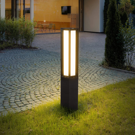Linkmoon Landscape Path Light, Aluminum 8W 800LM Luxury LED Lighting, 32 Inches Modern Outdoor Bollard Lighting for Lawn, Patio, Courtyard and Driveway Decoration